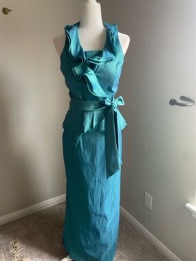 Cameron Blake by Mon Cheri 2-pc Elegant Taffeta Evening Dress